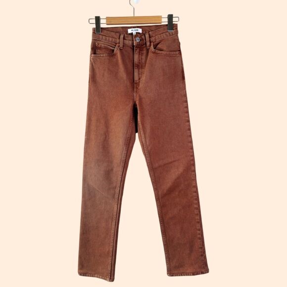 Re/Done Straight Jeans Washed Terracotta - Picture 2 of 7